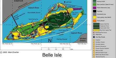 Kart av Belle Isle Detroit