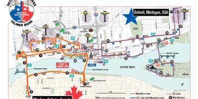 Kart over Detroit maraton