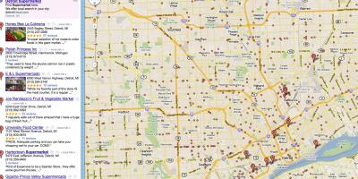 Kart over Detroit butikk