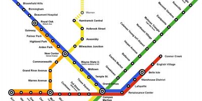 Kart over Detroit Metro