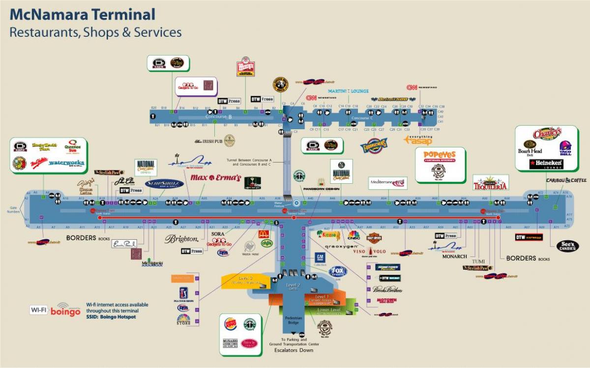 Detroit Airport restaurant kart