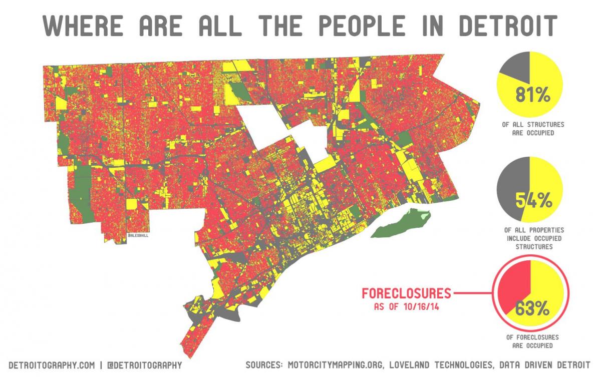 Detroit befolkningen kart