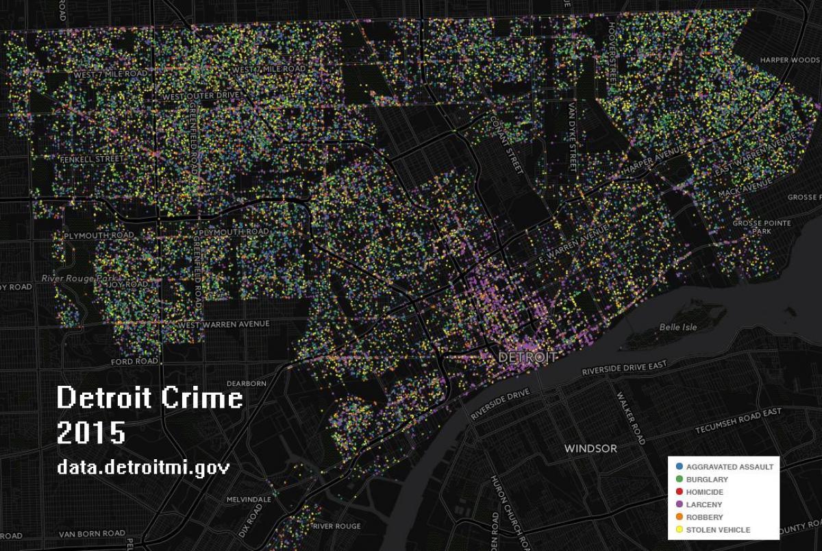 Detroit kriminalitet kart